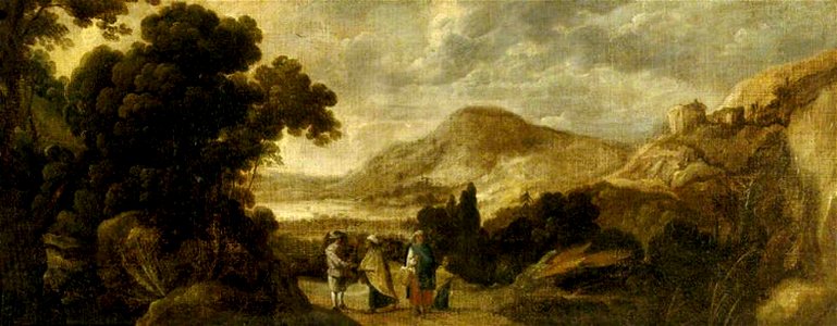 Jacques d' Arthois (1613-after 1686) (attributed to) - Woody Landscape with Gypsies Telling a Gentleman's Fortune - 624183 - National Trust