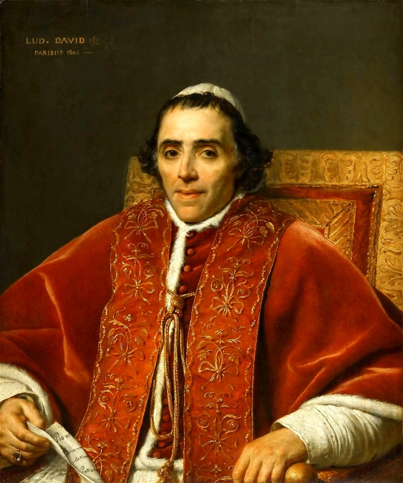 Jacques-Louis David - Portrait of Pope Pius VII - WGA06091