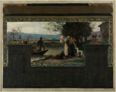 Jacques Ferdinand Humbert - Esquisse pour la mairie du 15ème arrondissement , La fin de journée - PPP4317 - Musée des Beaux-Arts de la ville de Paris
