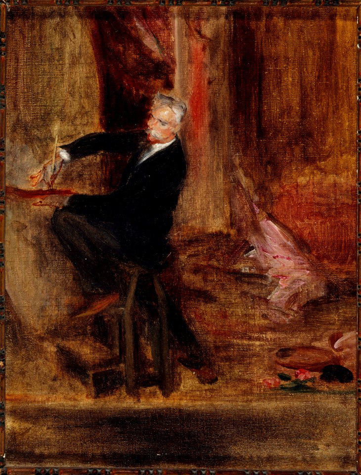 Jacques-Émile Blanche - Portrait du peintre Jules Chéret (1836-1933), dans son atelier - P1897 - Musée Carnavalet