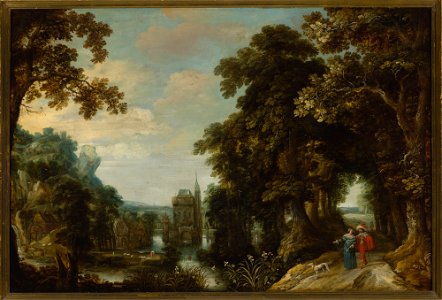 Jacques van der Wijen - Landscape with an alley and castle on the water - M.Ob.818 MNW - National Museum in Warsaw