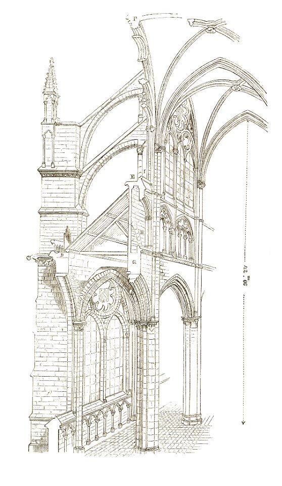 Jahrbuch MZK Band 03 - Gewölbesystem - Fig 58 Querdurchschnitt der Kathedrale von Amiens