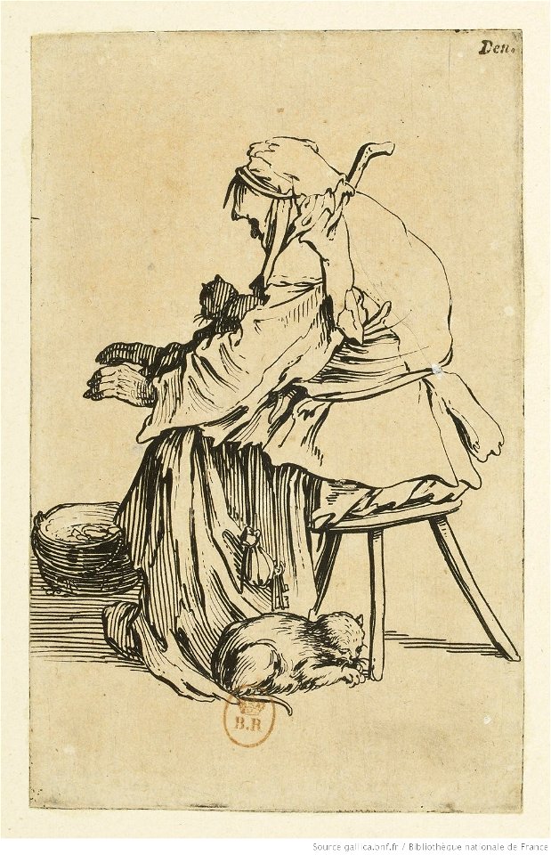 Jacques Callot - Les Gueux (25) - La vieille aux chats