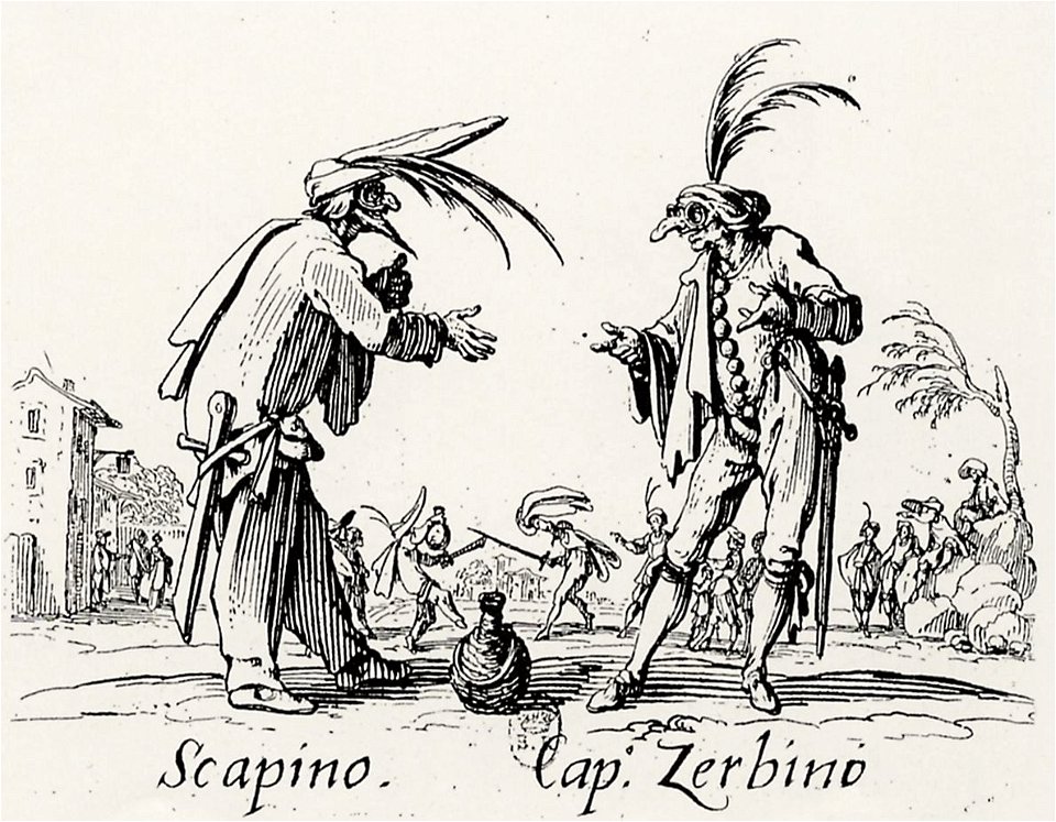 Jacques Callot, Balli di Sfessania, Scapino and Cap. Zerbino