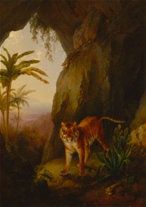 Jacques-Laurent Agasse - Tiger in a Cave - Google Art Project. Free illustration for personal and commercial use.