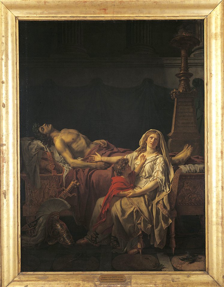 Jacques Louis David, La douleur et les regrets d’Andromaque sur le corps d’Hector, son époux, 1783, oil on canvas, 275 x 203 cm