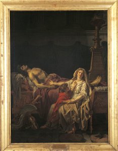 Jacques Louis David, La douleur et les regrets d’Andromaque sur le corps d’Hector, son époux, 1783, oil on canvas, 275 x 203 cm