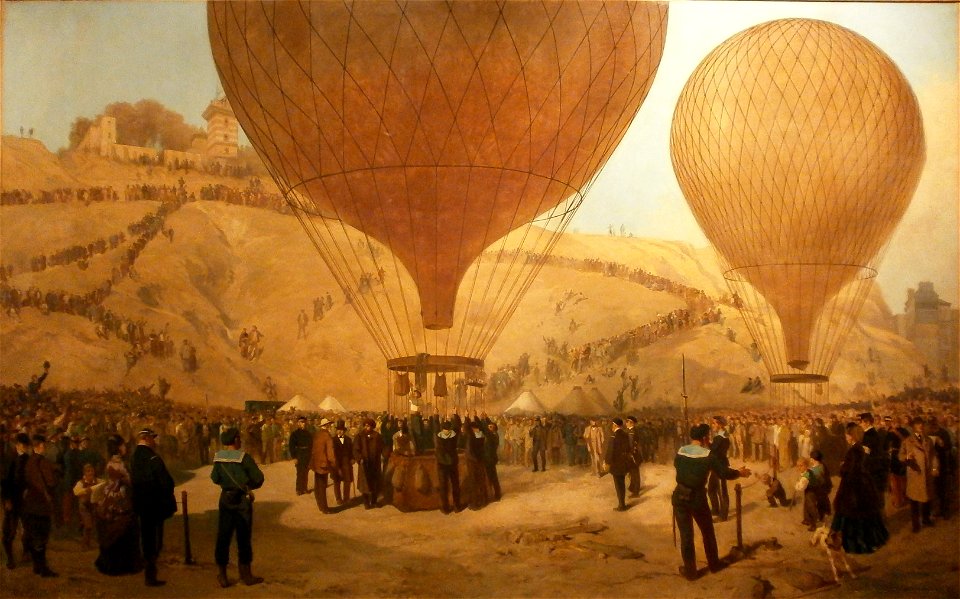 Jacques Guiaud et Jules Didier - Départ de Gambetta en ballon place Saint-Pierre