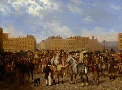 Jacques-Laurent Agasse - Old Smithfield Market - Google Art Project. Free illustration for personal and commercial use.