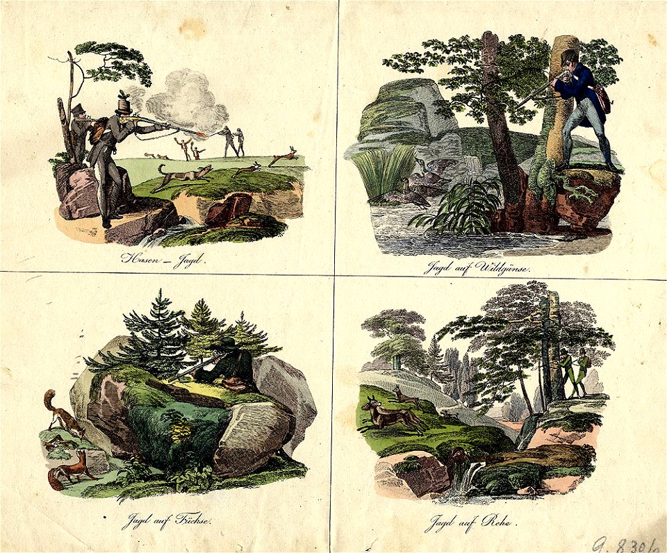 Jagdbilder Anfang 19Jh ubs G 0830 II 02