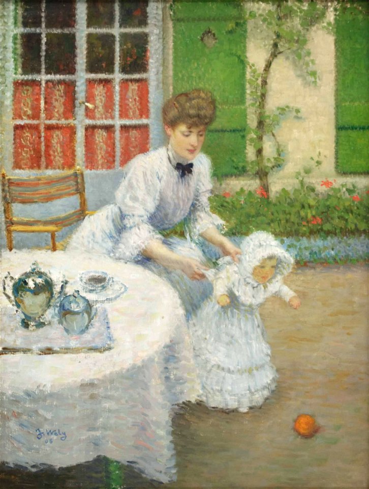 Jacques Wely Mutter mit ballspielendem Mädchen 1906