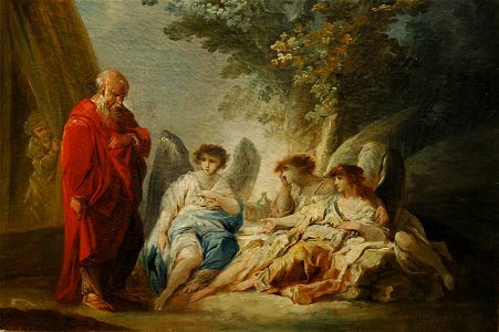 Jacques Gamelin - Abraham visité par trois anges