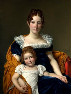 Jacques-Louis David - Portrait of the Comtesse Vilain XIIII and her Daughter - WGA6097. Free illustration for personal and commercial use.