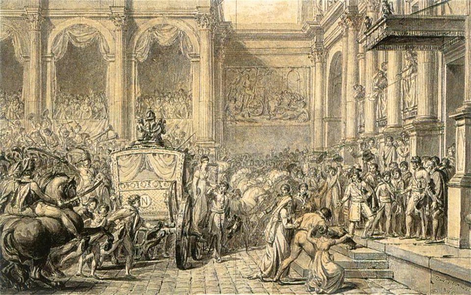 Jacques-Louis David - The Arrival at the Hôtel de Ville - WGA06122