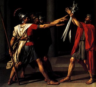 Jacques-Louis David - The Oath of the Horatii (detail) - WGA6054