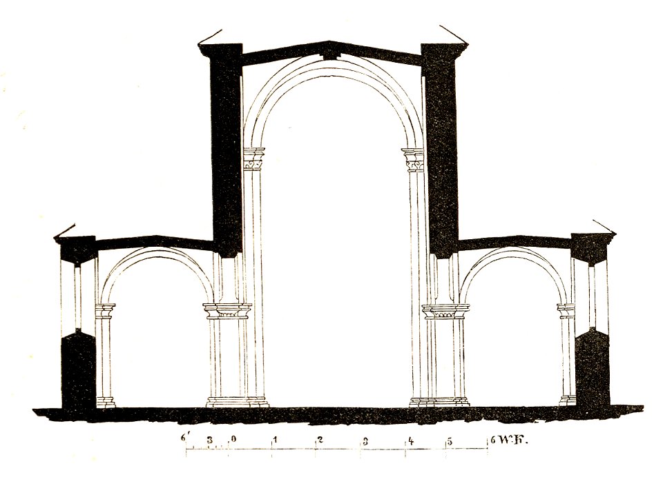 Jahrbuch MZK Band 03 - Gewölbesystem - Fig 45a Franciskanerkloster zu Salzburg - Querschnitt des Langhauses