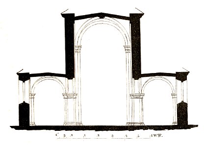 Jahrbuch MZK Band 03 - Gewölbesystem - Fig 45a Franciskanerkloster zu Salzburg - Querschnitt des Langhauses
