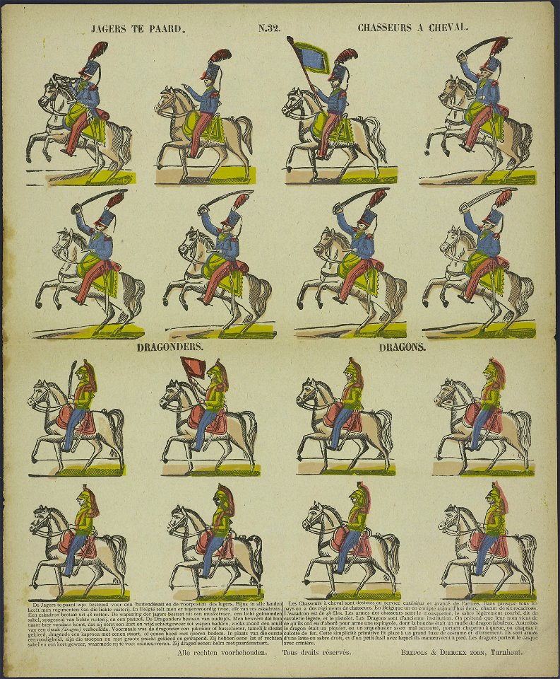 Jagers te paard-Catchpenny print-Borms 0178