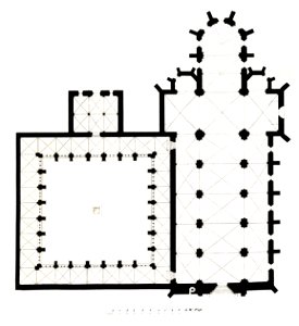 Jahrbuch MZK Band 03 - Kirche Porta Coelis - Tafel 1 Grundriss Kirche und Kreuzgang