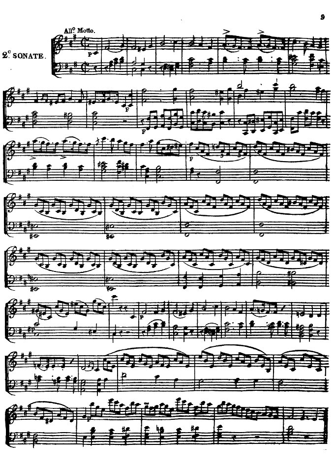 Jadin, Sonate pour piano opus 4 no 2 en fa dièse mineur