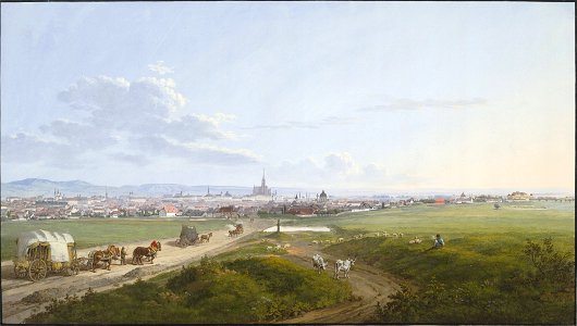 Jakob Alt - View of Vienna from the Spinner on the Cross, 1817 - Google Art Project. Free illustration for personal and commercial use.