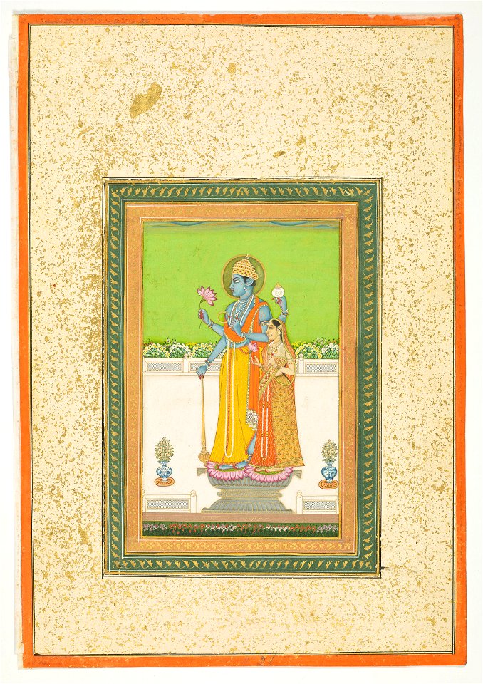 Jaipur - Vishnu and Lakshmi - RCIN 1005113.ab - Royal Collection