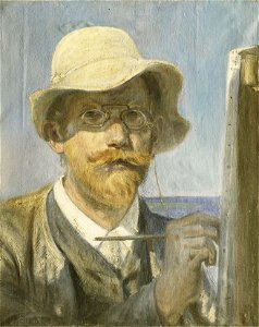 Peder Severin Krøyer - Self-portrait at the easel