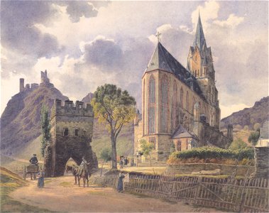 Jakob Alt - Burg Schönburg und die Liebfrauenkirche in Oberwesel am Rhein - 1842