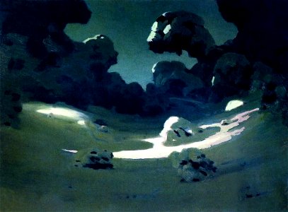 Kuindzhi Moonlight spots in a forest Winter 1898 1908
