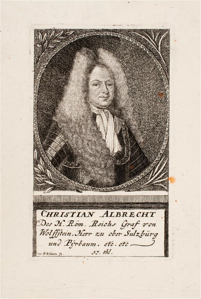 Kupferstich - Christian Albrecht Reichsgraf zu Wolfstein - um 1720