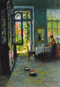 Gotthardt Kuehl Das Gartenzimmer c1897