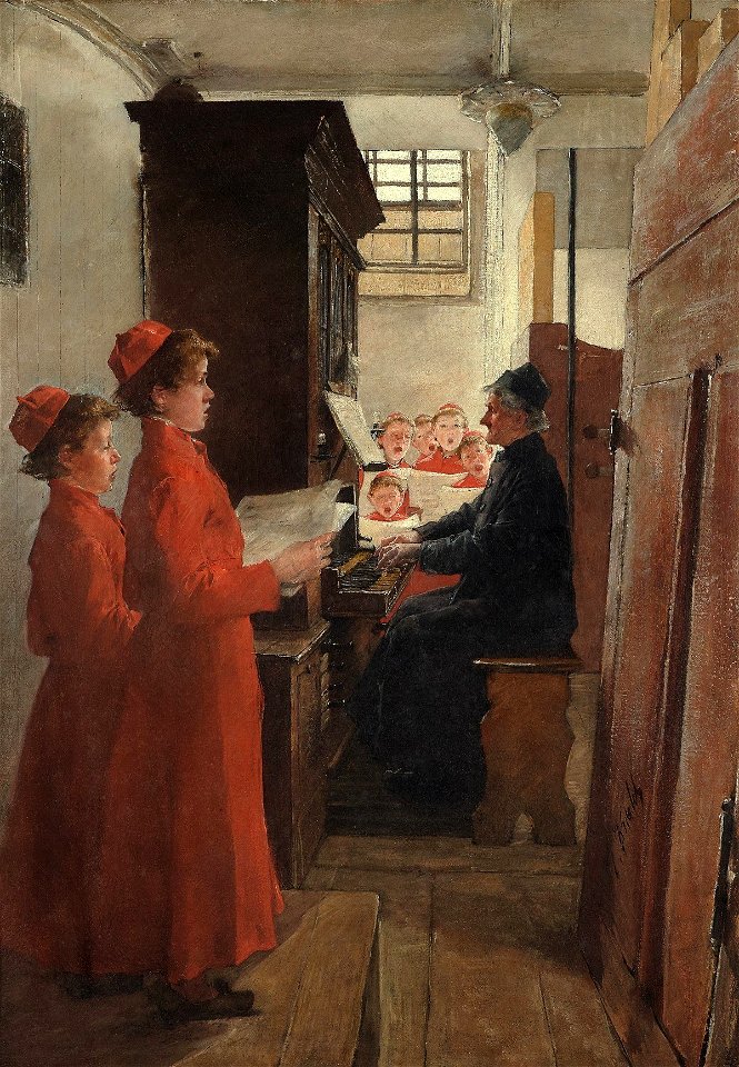 Gotthardt Kuehl - Gesangsstunde (1886)