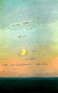Kuindzhi Crescent moon at sunset 1898 1908. Free illustration for personal and commercial use.