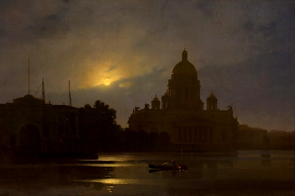 Kuindzhi. Saint Isaac's Cathedral in moonlight