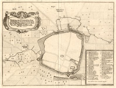 Kupferstich - Weißenburg - Befestigungsplan Belagerung 1647