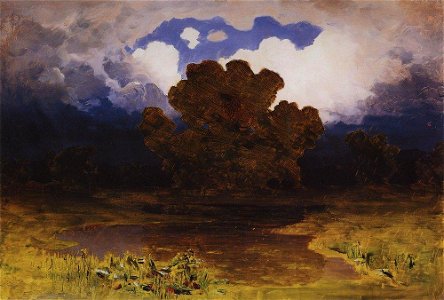 Kuindzhi Forest lake Cloud not before 1890. Free illustration for personal and commercial use.
