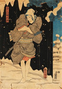 Kunisada - Figura masculina na neve
