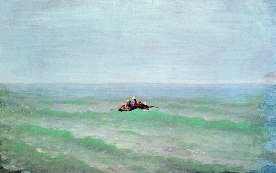 Kuindzhi Boat in the sea before 1875