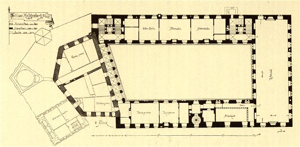 Kunstdenkmäler KN 1887 S433 Heiligenberg Schloss Grundriss