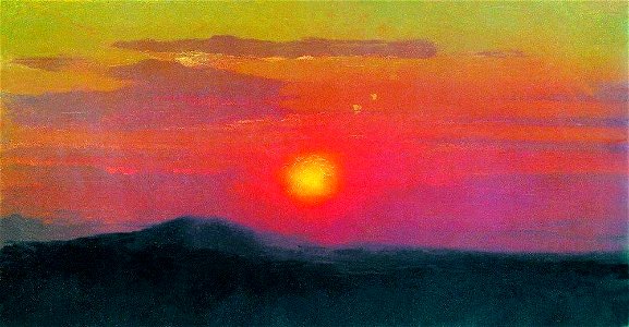 Kuindzhi Red sunset study 1890 1895. Free illustration for personal and commercial use.