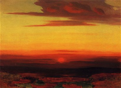 Kuindzhi Sunset 1890 1895. Free illustration for personal and commercial use.