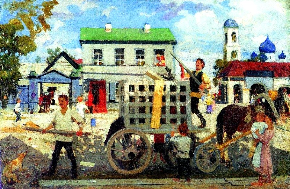 Kustodiev dogs