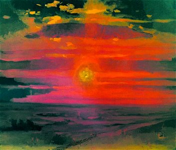 Kuindzhi Sunset in winter Seashore 1876 1890. Free illustration for personal and commercial use.