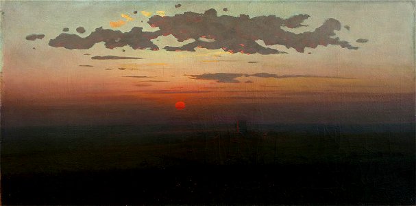 Kuindzhi Sunset in steppe 1900. Free illustration for personal and commercial use.