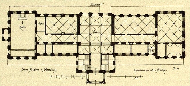 Kunstdenkmäler KN 1887 S538 Meersburg Neues Schloss Grundriss