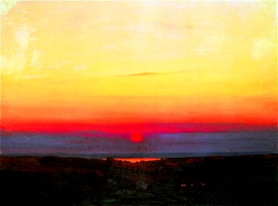 Kuindzhi Sunset in Steppe at the Seashore 1898 1908. Free illustration for personal and commercial use.