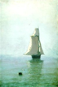 Kuindzhi The sea with a sailing ship 1876 1890. Free illustration for personal and commercial use.