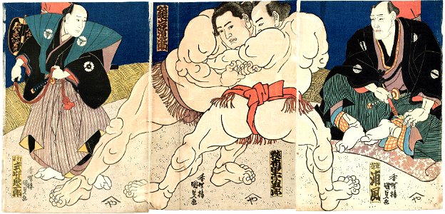 Kunisada Sumo Triptychon c1860s