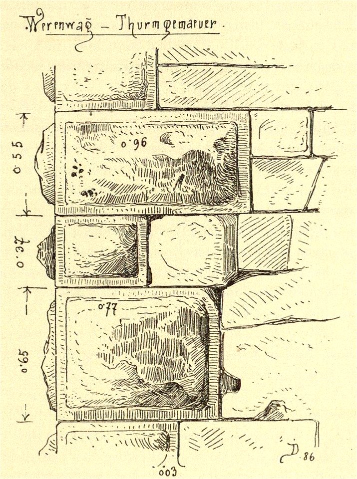 Kunstdenkmäler KN 1887 S409 Werenwag Thurmgemäuer