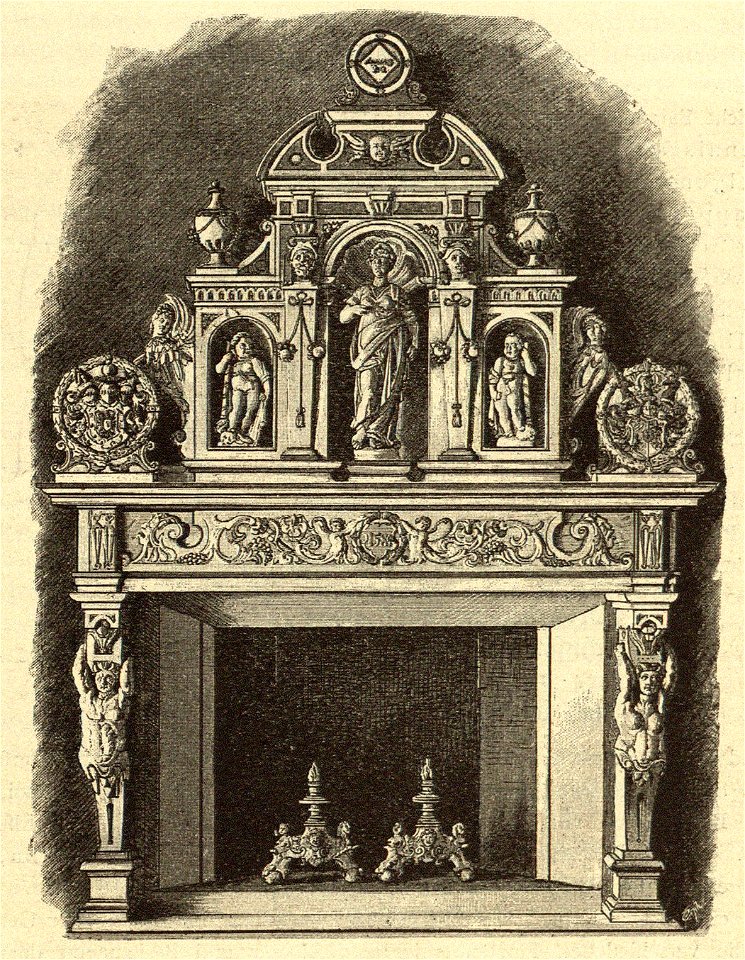 Kunstdenkmäler KN 1887 S437 Heiligenberg Schloss Rittersaal Kamin